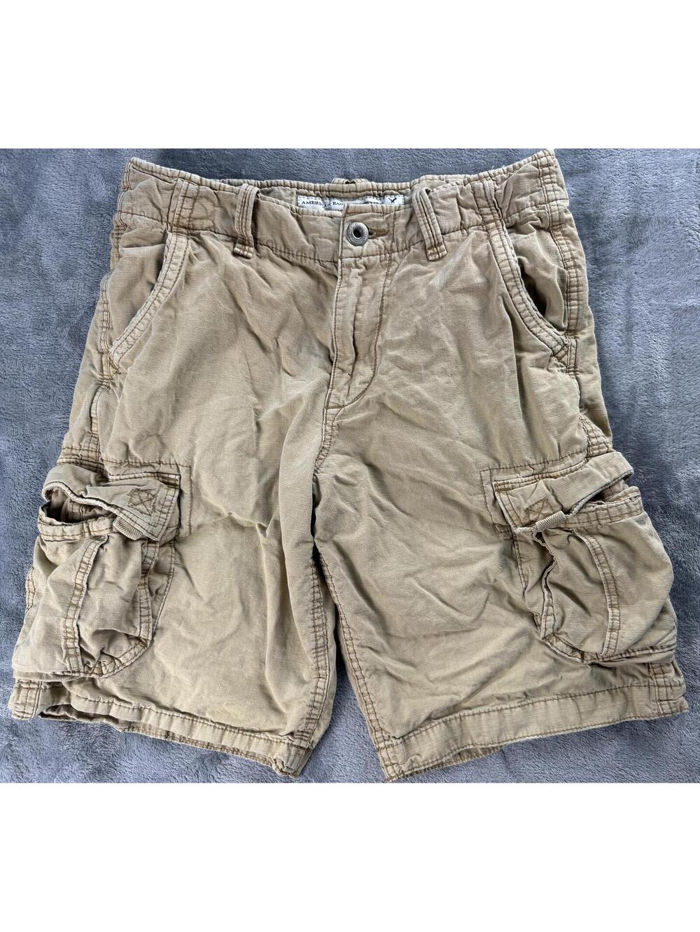 American Eagle Outfitters AE Longer Length Khaki Cargo Shorts Size 30 Men